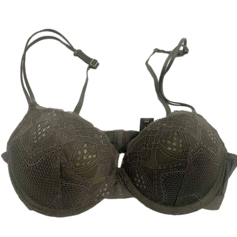 DANSKIN Intimates Army Green Lace Bra Size 34C